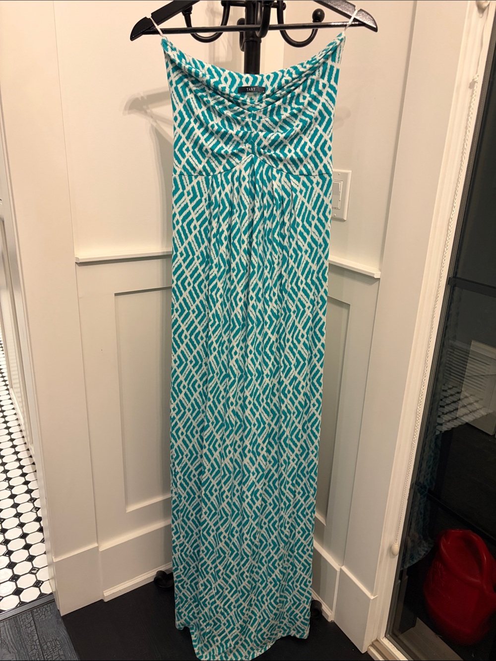 Turquoise Geometric Maxi dress  - Women